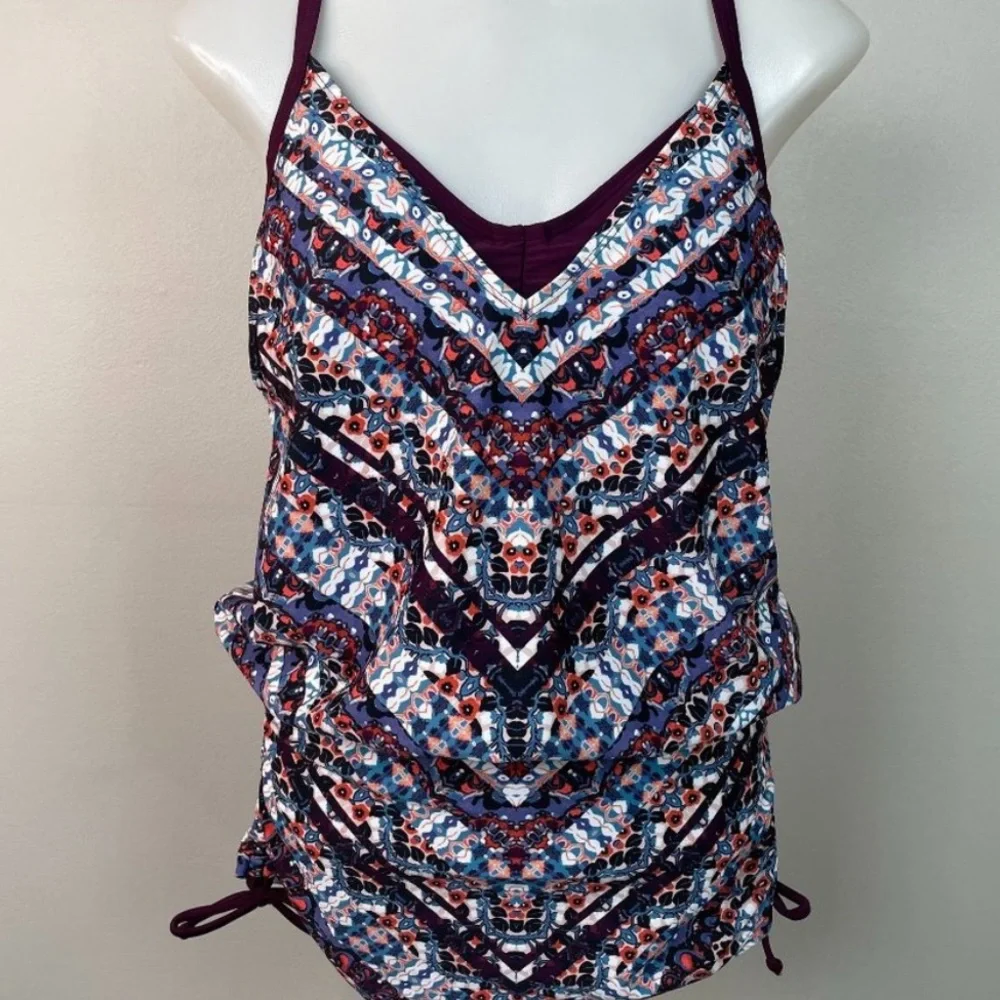 Athleta Swim Athleta Marrakesh Side Scrunch Tankini Top